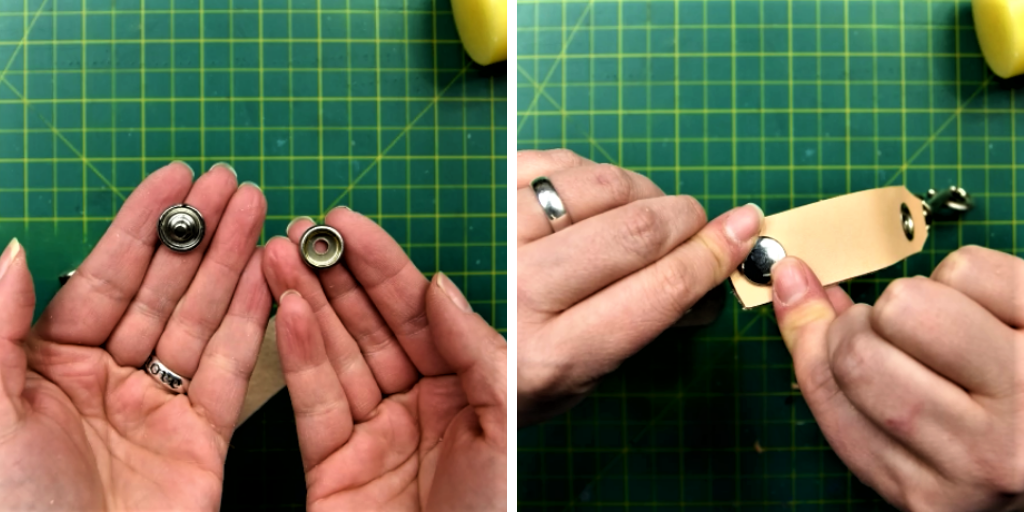 setting snaps on a diy keychain