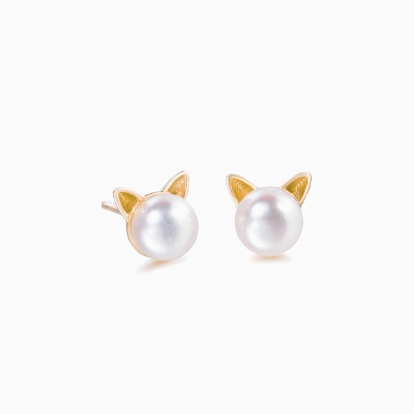 Cat ear stud earrings