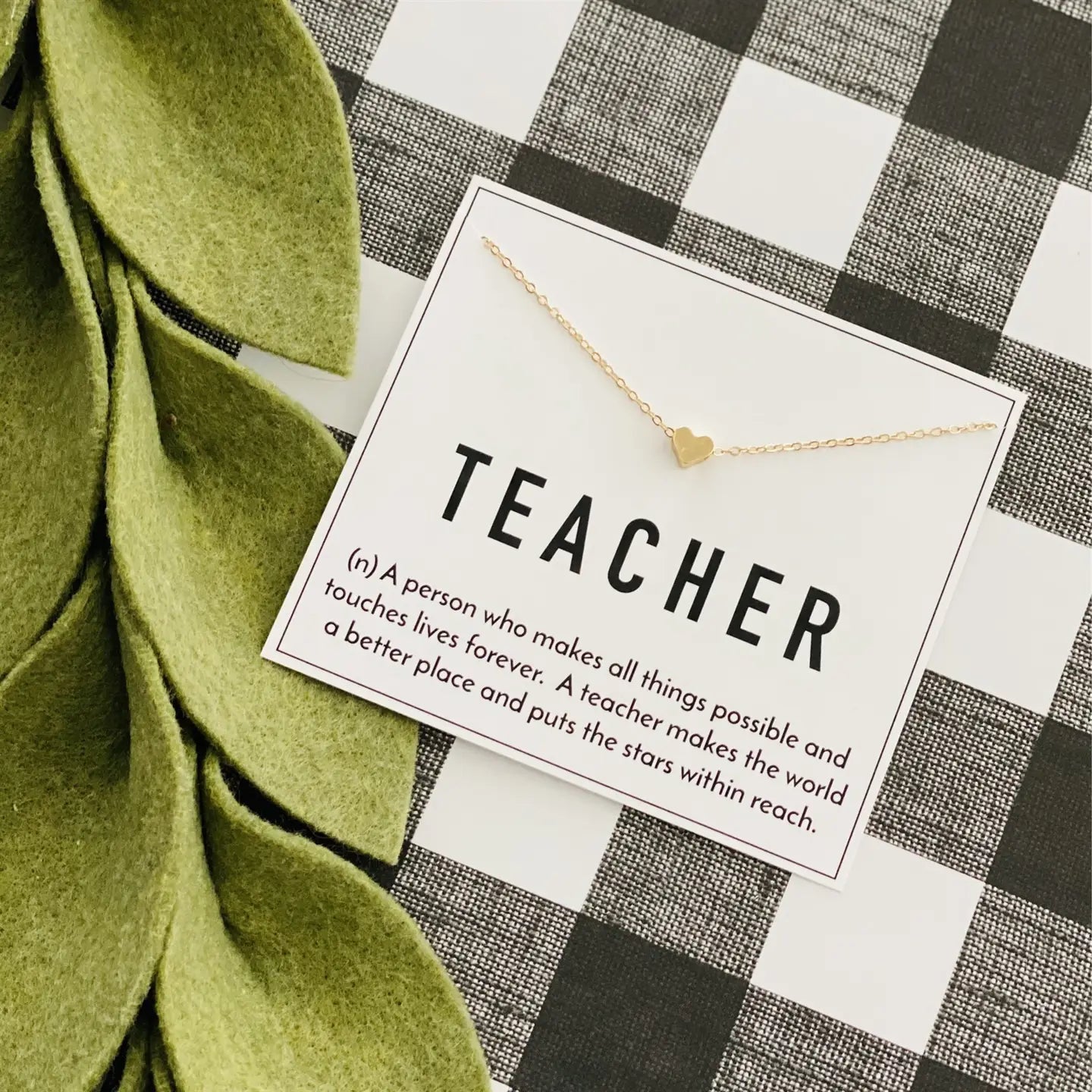 Teacher Appreciation Necklace & Stationery Card Gift