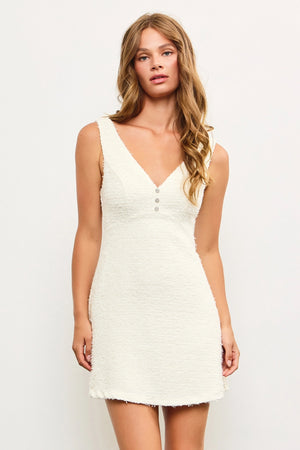 Tweed Sleeveless Dress - The Ivory Palm