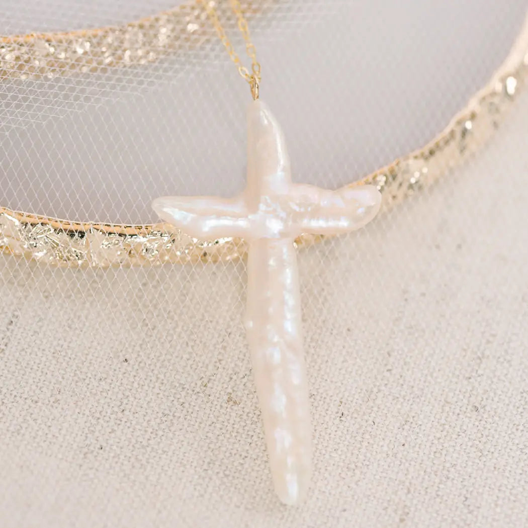 Cross Pearl Necklace