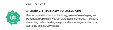 Eleveight Commander The Kite Mag Ultimate Test Freestyle Kiteboard Winner