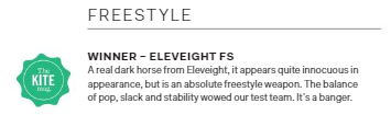 Eleveight FS Kite - The Kitemag Test Freestyle Kite Winner