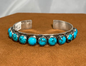 11 Stone Turquoise Cuff by  Richard Schmidt