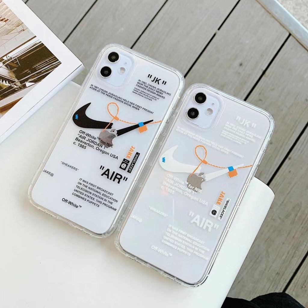 nike off white clear phone case