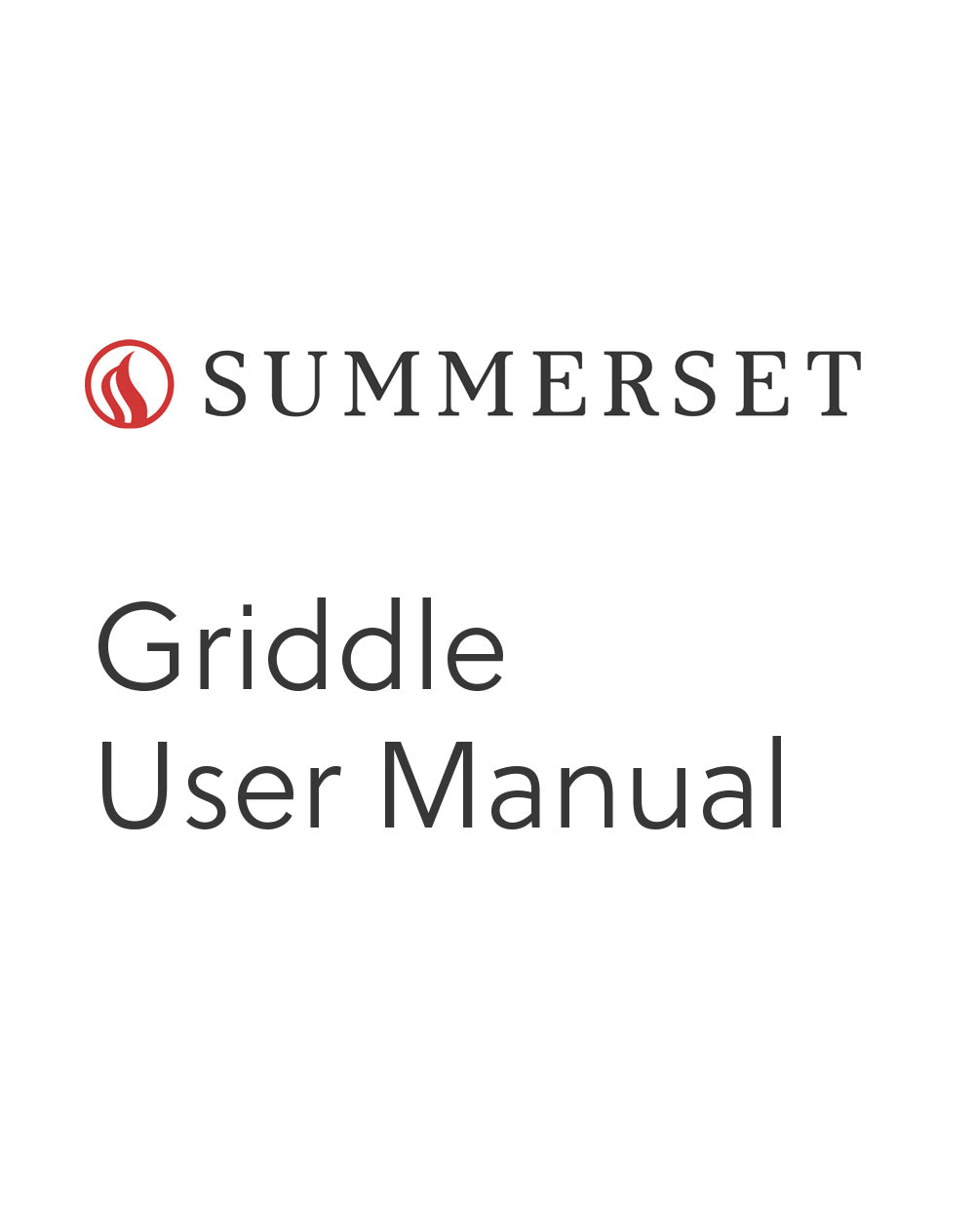 Summerset Griddle Manual