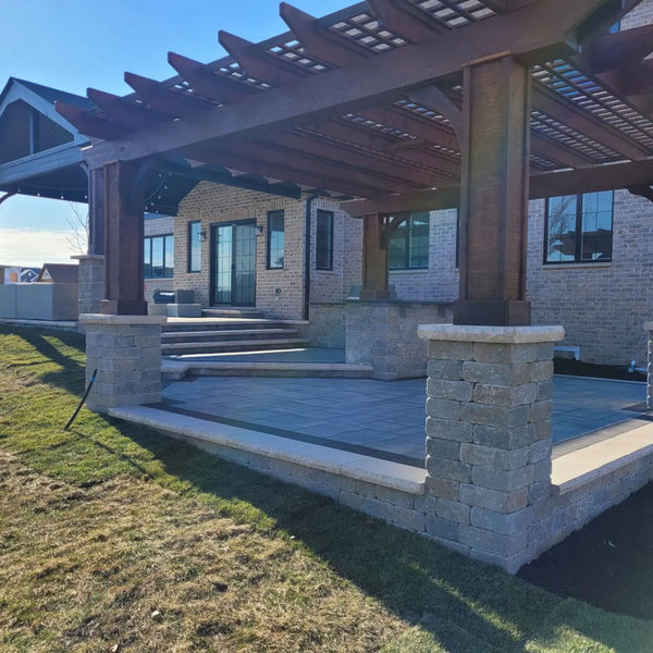 Experience the Charm of Outdoor Living with this Multi-Tiered Paver Patio and Kitchen in Illinois