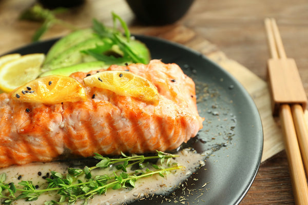 Grilled Crispy-Skinned Salmon with Whole Lemon-Sesame Sauce – Sizzling Summer Series