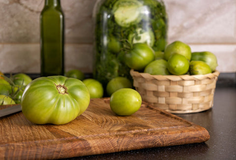 Grilled Green Tomatoes with Shrimp Remoulade