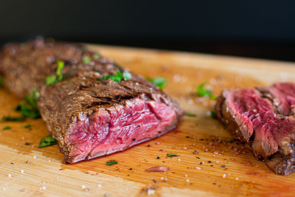 Grilled Hanger Steak with Kimchi-Apple Slaw - Autumn Grilling Series