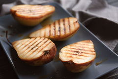 Grilled Pears with Brie and Pistachios - A Very Merry Grilled Christmas