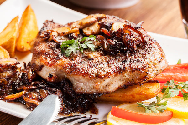 Grilled Pork Chops with Spicy Balsamic Grilled Peaches – Autumn Grilling Series