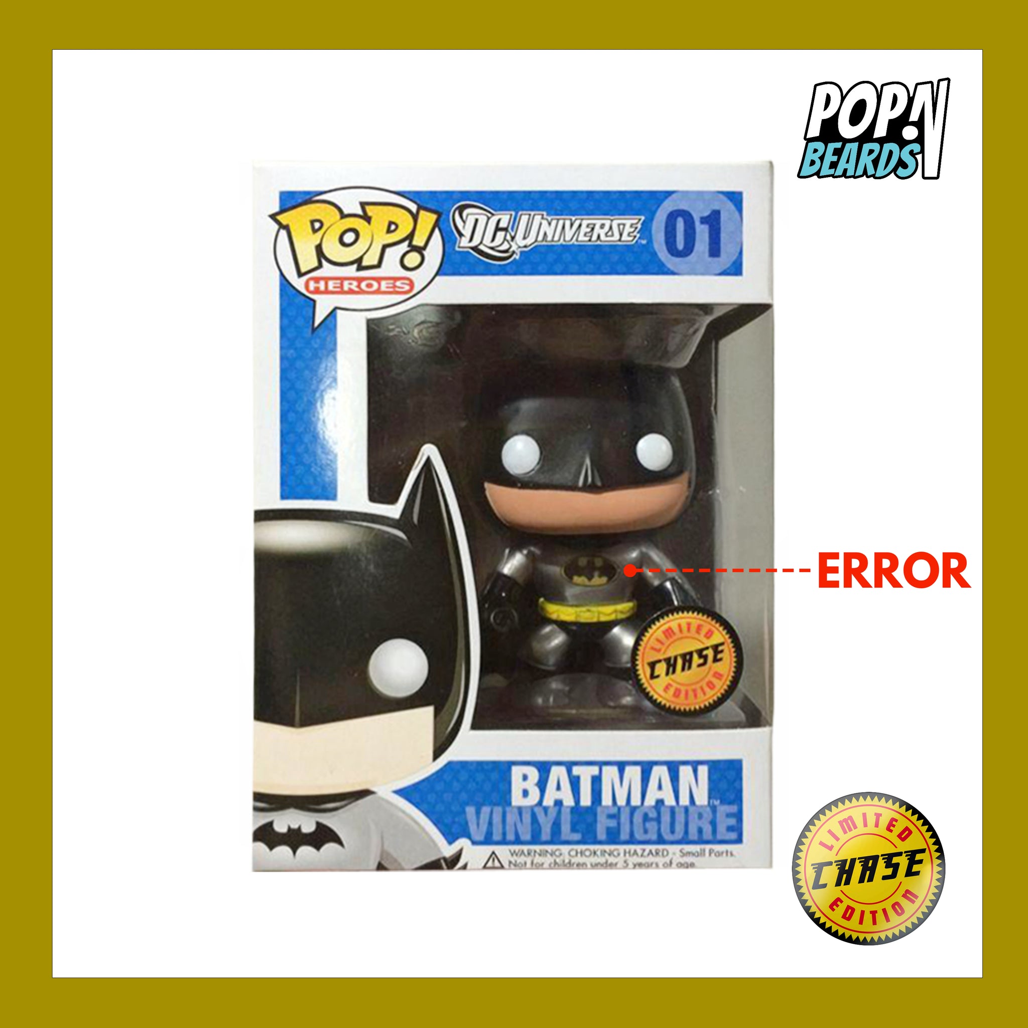 POP! Heroes: 01 DC Universe, Batman (MT) (Chase) (Error - Bat Symbo) –  POPnBeards