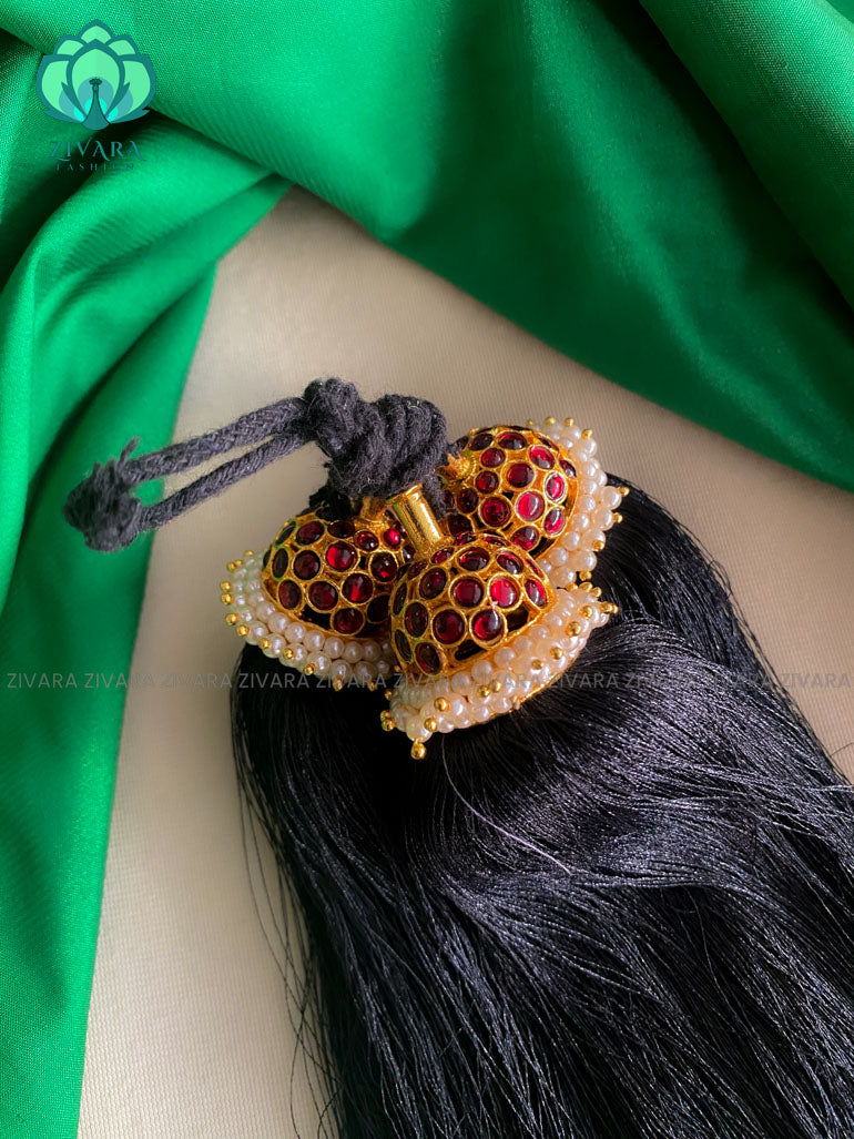 Prabhu Jewellers Brass Antique Gold Plated Hair Jadai