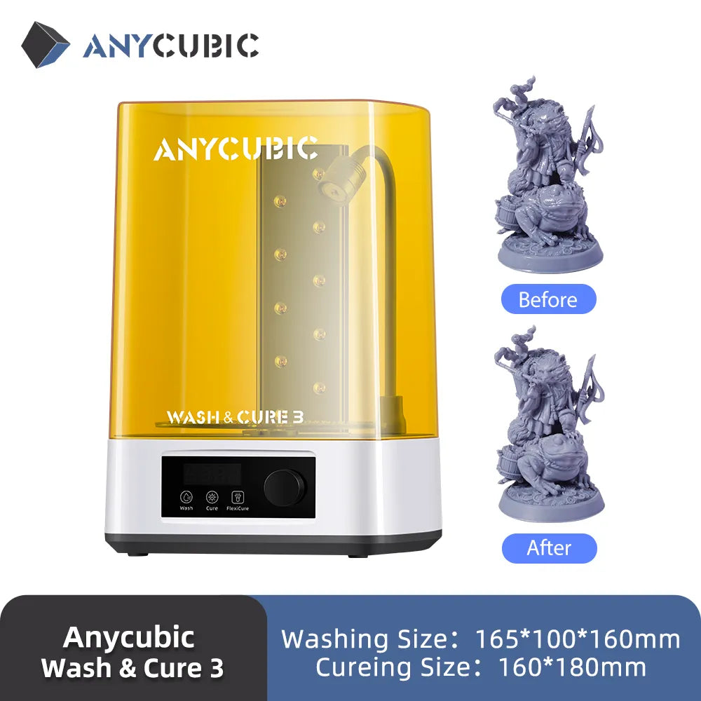 ANYCUBIC Wash & Cure 3  4 Liters Large Volume Washing Curing 2-in-1 Machine For SLA LCD DLP Resin 3d Printer For Photon Mono 2
