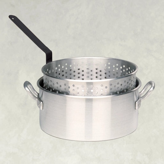 Bayou Classic 1101 10-qt Stainless Steel Fry Pot Perfect For Frying Fish  Shrimp Chicken Hushpuppies and Fries Includes Stainless Steel Perforated