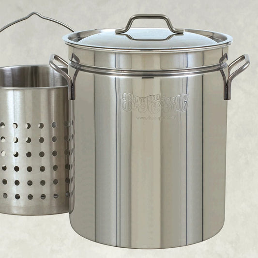 Bayou Classic 1101 10-qt Stainless Steel Fry Pot Perfect For Frying Fish  Shrimp Chicken Hushpuppies and Fries Includes Stainless Steel Perforated