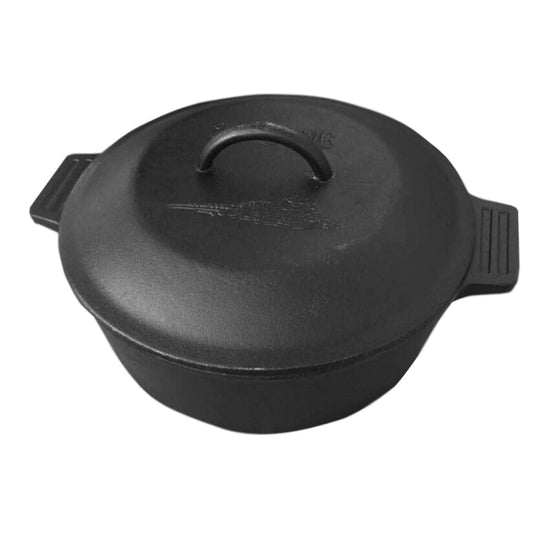 Bayou Classic 6-qt Pre-Seasoned Cast Iron Covered Soup Pot w/Domed  Self-Basting Lid Features Rounded Interior Flat Bottom Exterior Perfect For  Slow