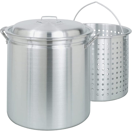 Bayou Classic 10 Quart Stainless Steel Fry Pot with Lid and Basket