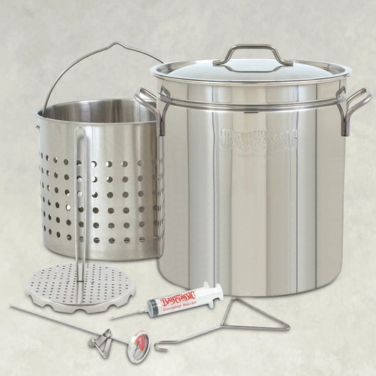 BAYOU CLASSIC 32 qt. Stainless Steel Turkey Fryer Set 1118 - The