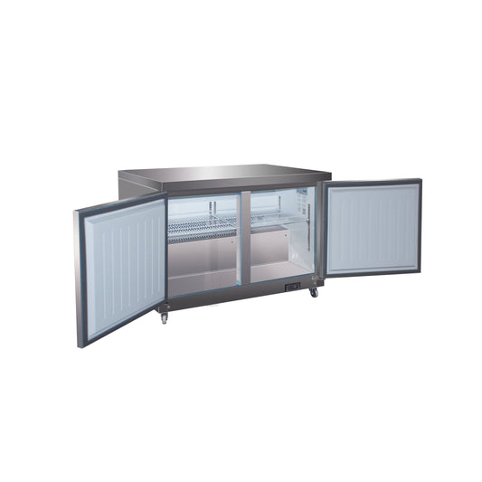 Valpro 12 cu.ft. 48 Stainless Steel Solid 2-Door Under-Counter Freezer