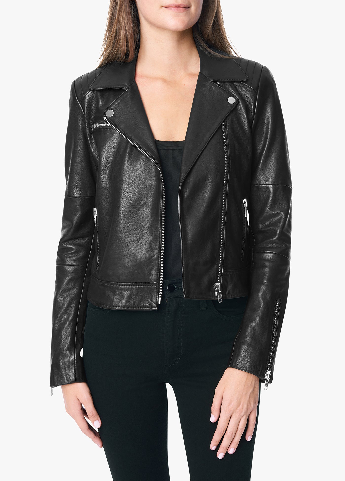 DYLAN LEATHER ZIP MOTO JACKET