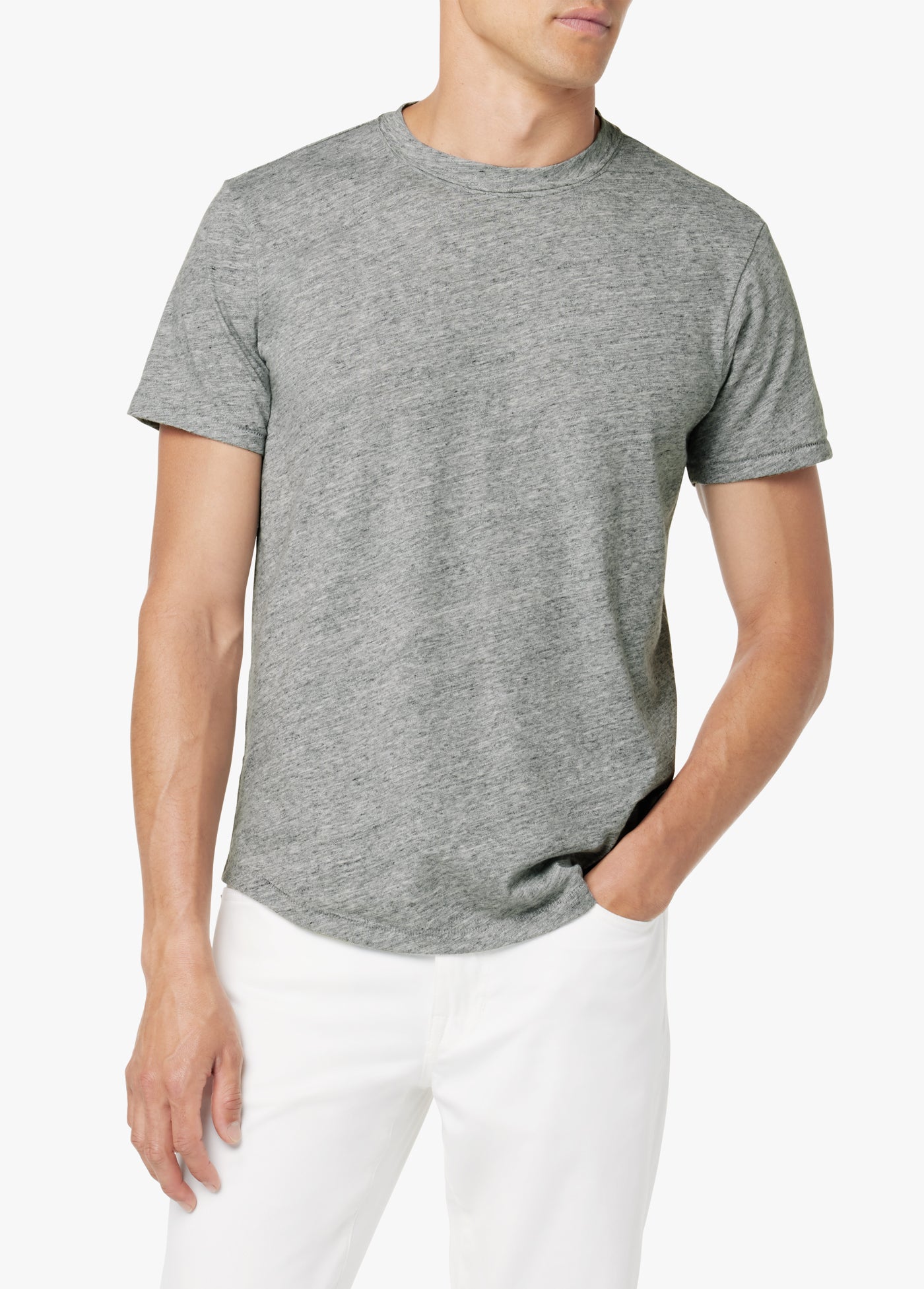 ESSENTIAL CURVED HEM SLUB TEE