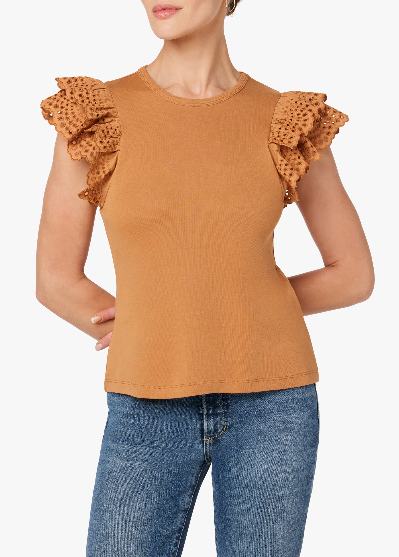 THE ALEXIS BRODERIE SLEEVE TOP