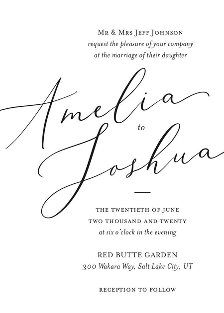 Cursive Wedding Invitation – Print and Main