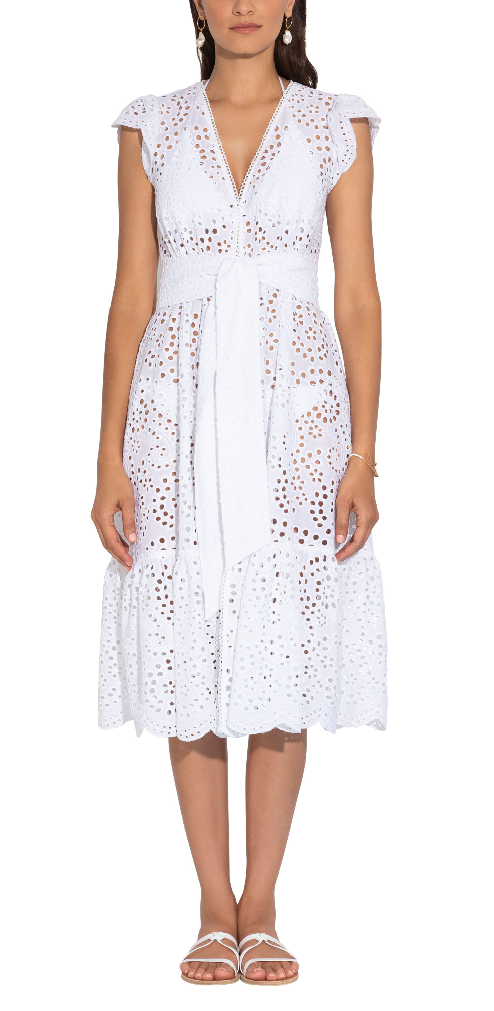 white eyelet cover up