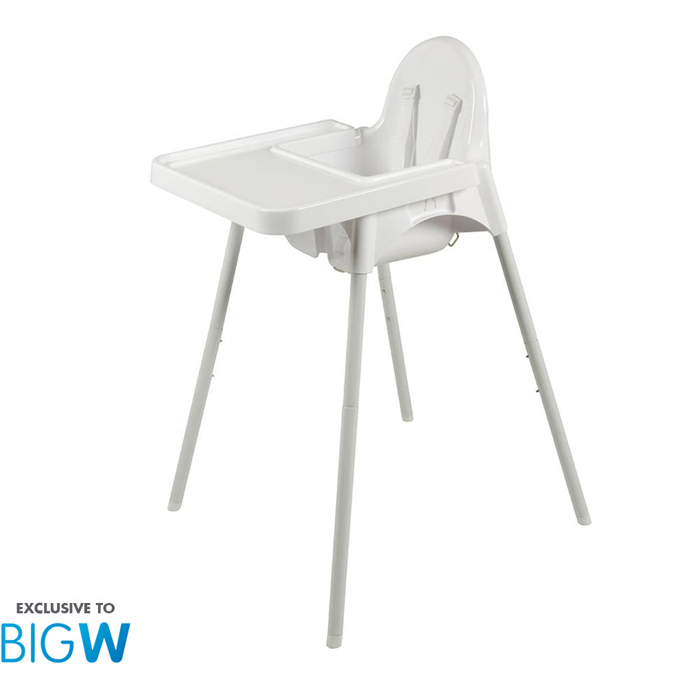 white plastic high chair