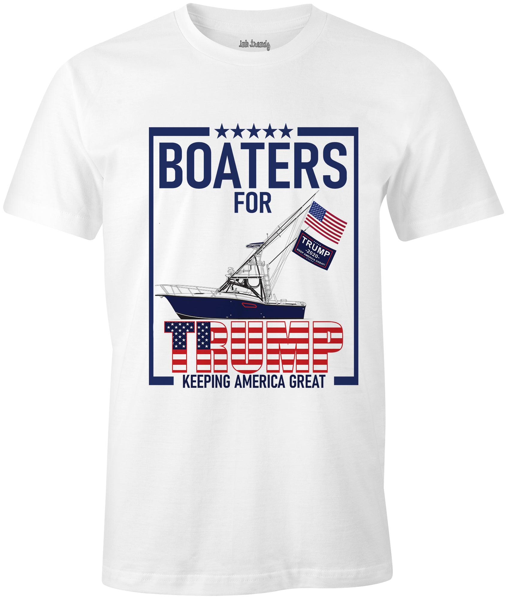 Ink Trendz庐 Boaters For Trump Keep America Great Sport fishing P