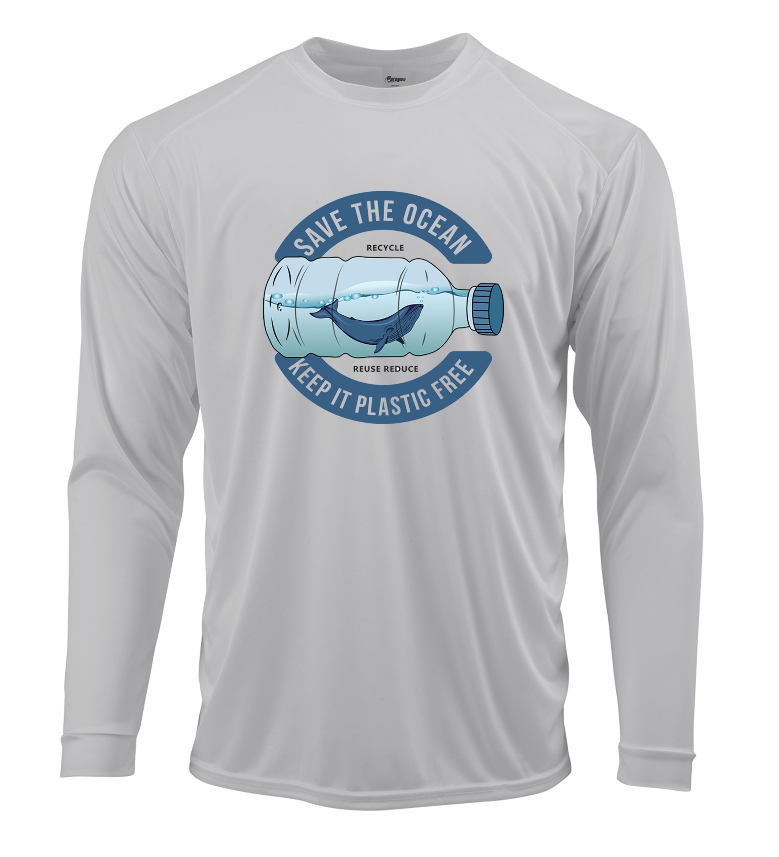 Save the Ocean Keep It Plastic Free Conservation UPF 50+ Dri-Fit Long Sleeve Performance T-Shirt