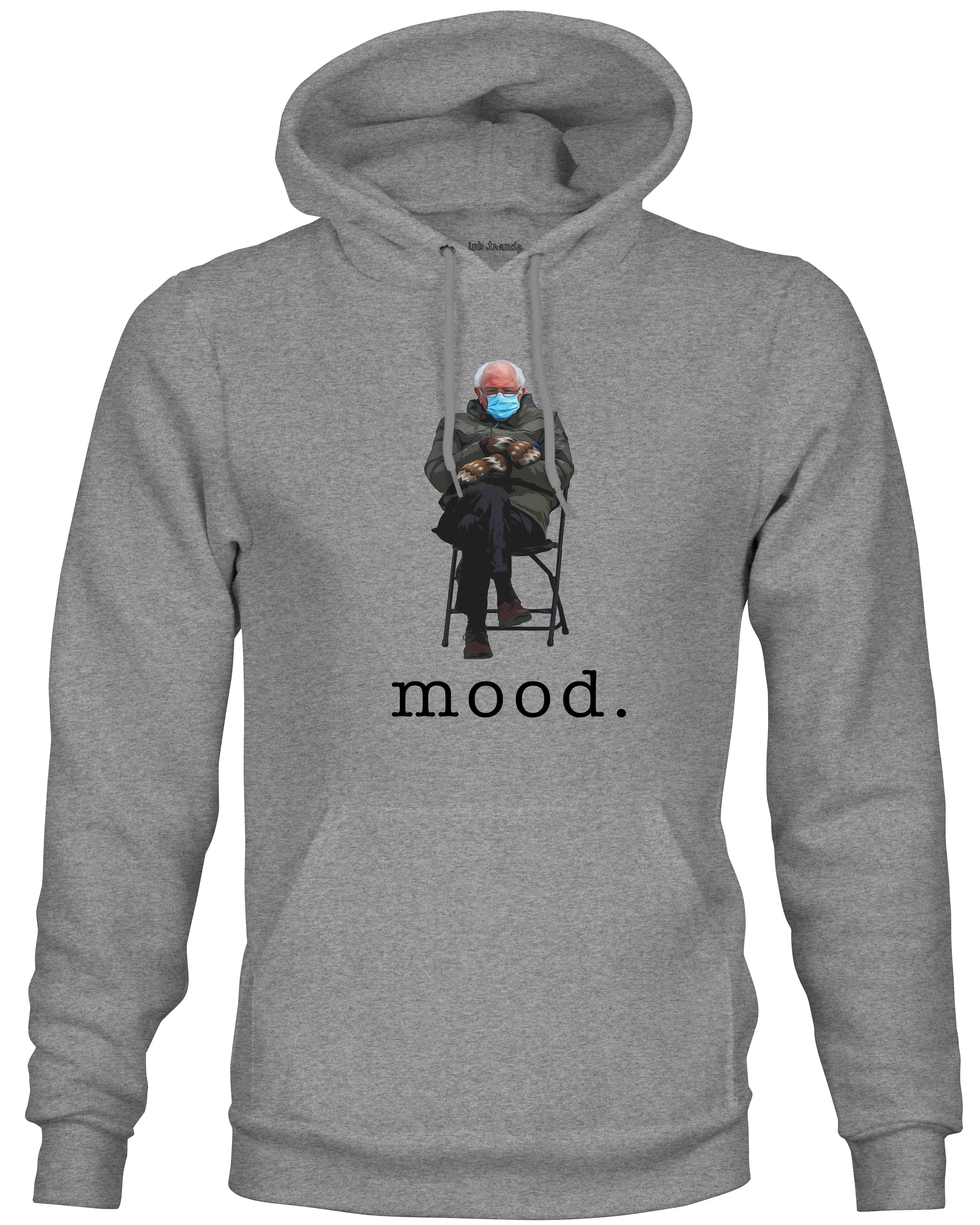 Ink Trendz庐 Bernie Meme mood. Funny Political Hooded Sweatshirt Hoodie