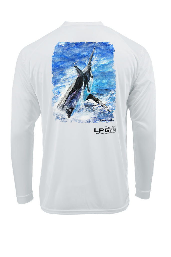 LPG Apparel Co. Screamin' Mahi-Mahi Fishing Shirt for Unisex UPF 50 Dri-Fit  Performance Rashguard T-Shirt