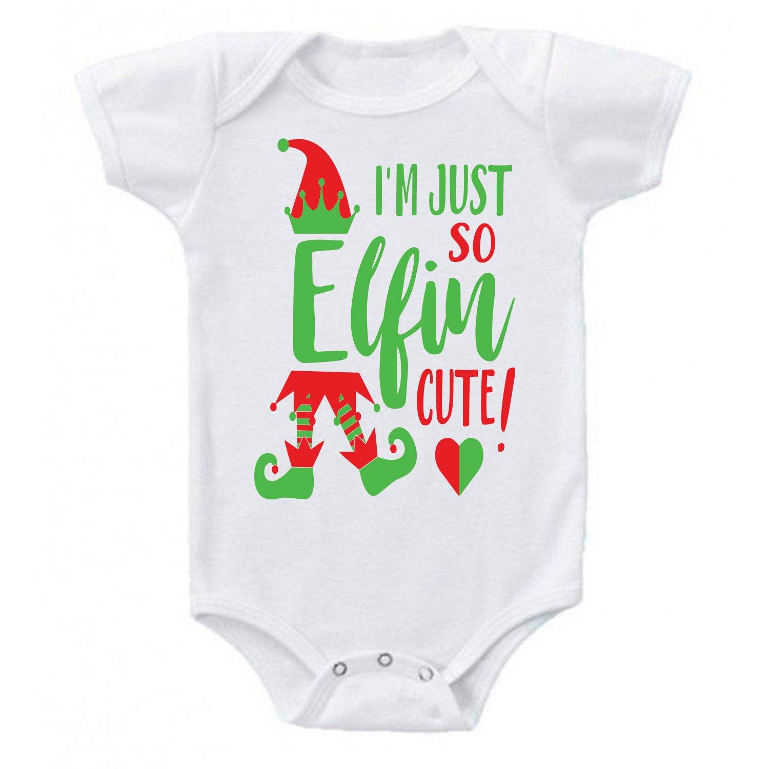 I M Just So Elfin Cute Christmas Elf Baby Shower One Piece Bodysuit Creeper Ink Trendz