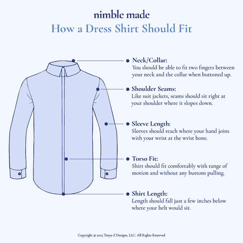 dress shirt fit infographic