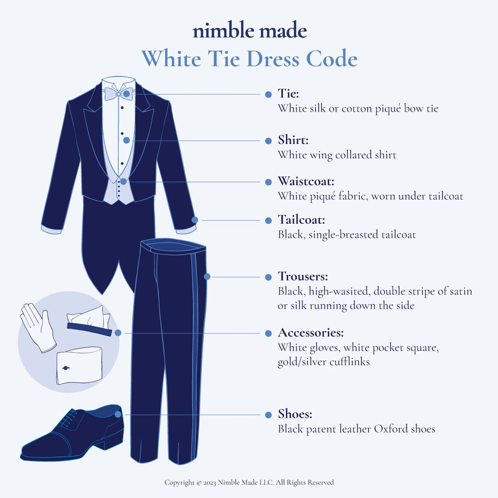 white tie attire dress code