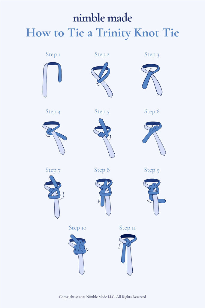 how to tie a trinity knot tie full infographic