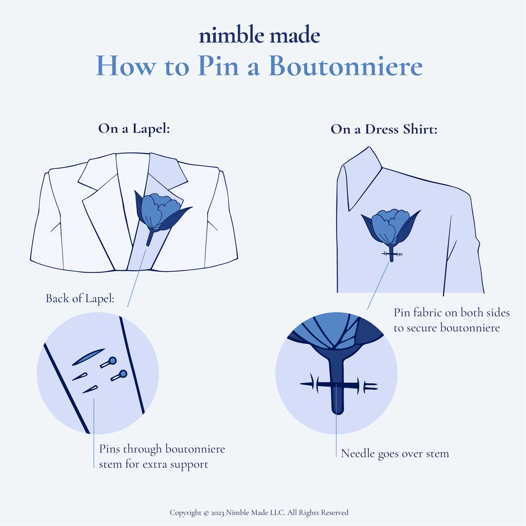 how to pin a Boutonniere helpful guide infographic
