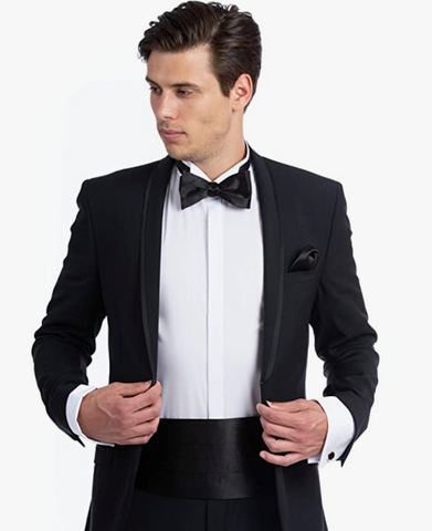 black bow tie with suit jacket for formal dress code attire