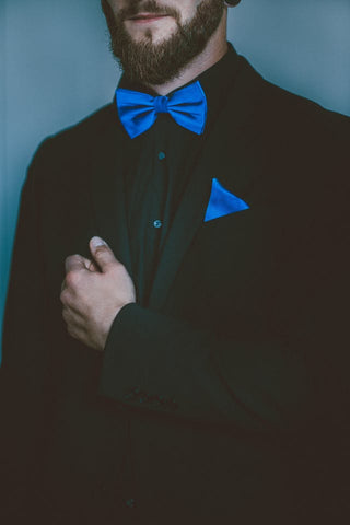 Blue bow tie suit