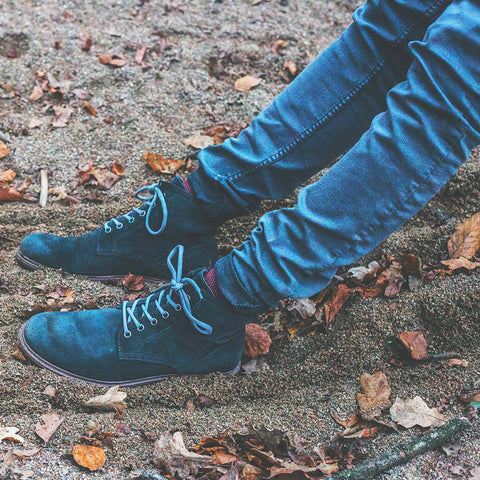 blue suede boots
