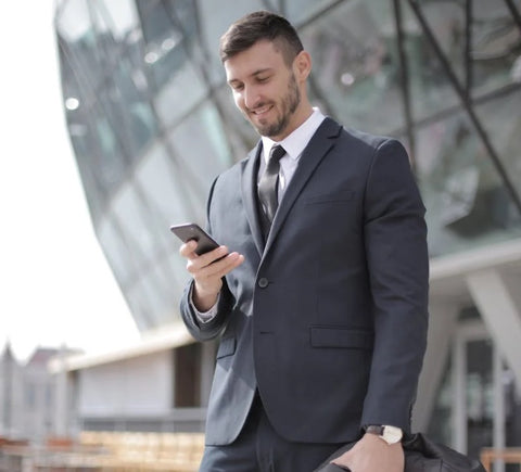 medium gray suit on business professional man