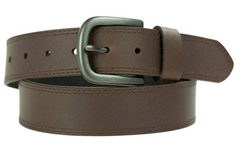 dark brown leather belt