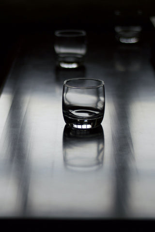 glassware in dark setting