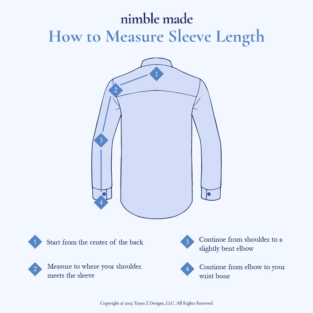 How to Measure Sleeve Length | 3 Easy Steps to Measuring - Nimble Made
