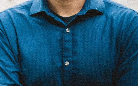 dark blue denim chambray shirt