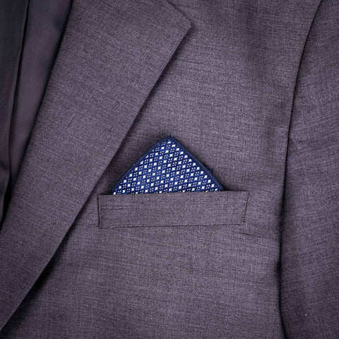 Navy Blue Pattern Pocket Square