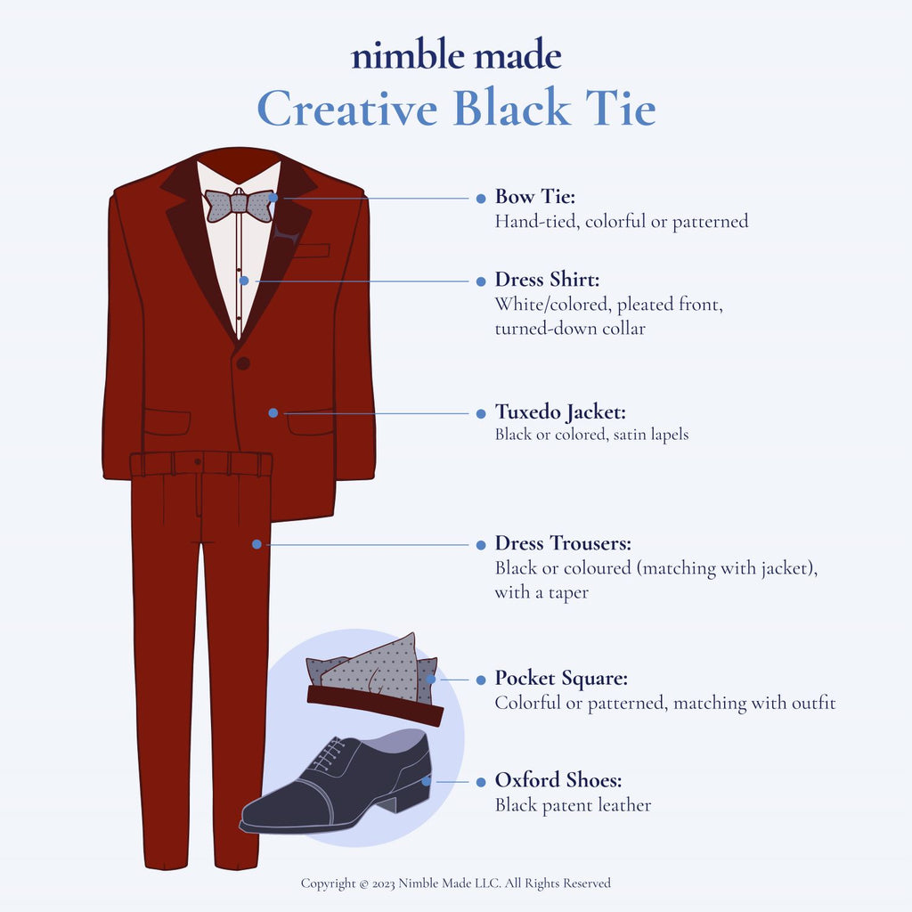 creative black tie visual infographic